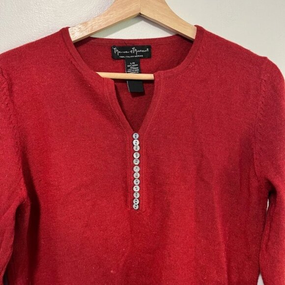 Mercer & Madison Red 100% Merino Wool Sweater – Size Large - Picture 8 of 9